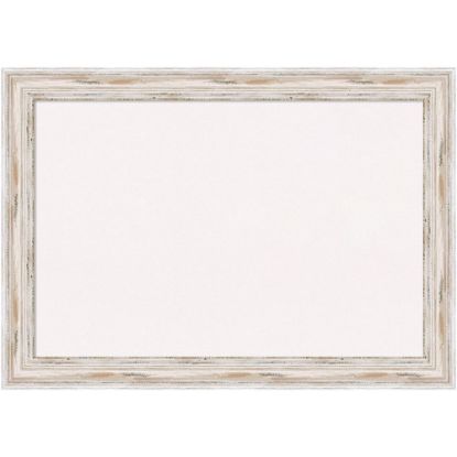 Picture of Amanti Art Cork Bulletin Board, 41in x 29in, White, Alexandria Whitewash Wood Frame