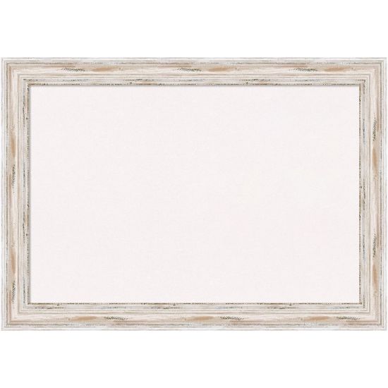 Picture of Amanti Art Cork Bulletin Board, 41in x 29in, White, Alexandria Whitewash Wood Frame