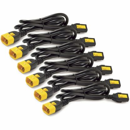 Picture of APC by Schneider Electric Power Cord Kit (6 ea), Locking, C13 to C14, 1.2m, North America - For PDU - 10 A - Black - 4 ft Cord Length - IEC 60320 C14 / IEC 60320 C14 - 1