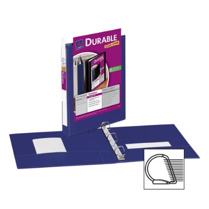 Picture of Avery Durable View 3-Ring Binder With EZ-Turn Rings, 1in D-Rings, 42% Recycled, Blue