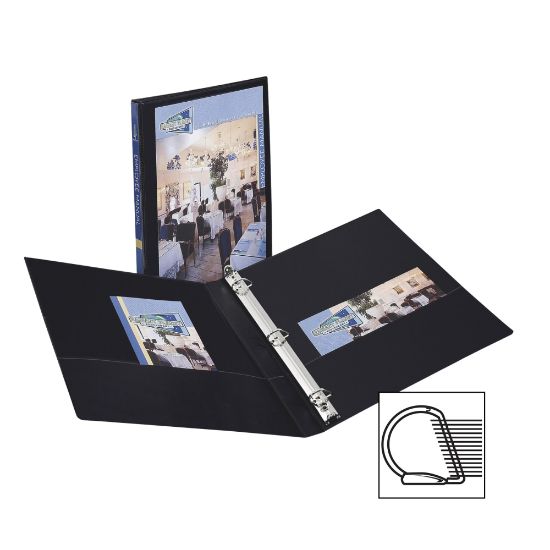 Picture of Avery Durable View 3-Ring Binder With EZ-Turn Rings, 1/2in D-Rings, 44% Recycled, Black