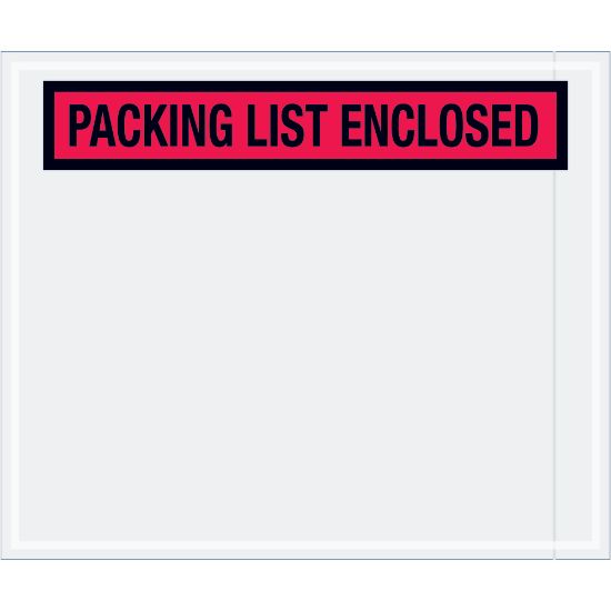 Picture of Tape Logic Preprinted Packing List Envelopes, Packing List Enclosed, 10in x 12in, Red, Case Of 500