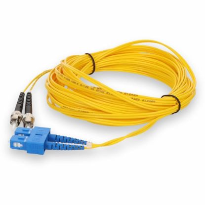 Picture of AddOn 9m SC to ST OS1 Yellow Patch Cable - Patch cable - SC/UPC single-mode (M) to ST/UPC single-mode (M) - 9 m - fiber optic - duplex - 9 / 125 micron - OS1 - halogen-free - yellow