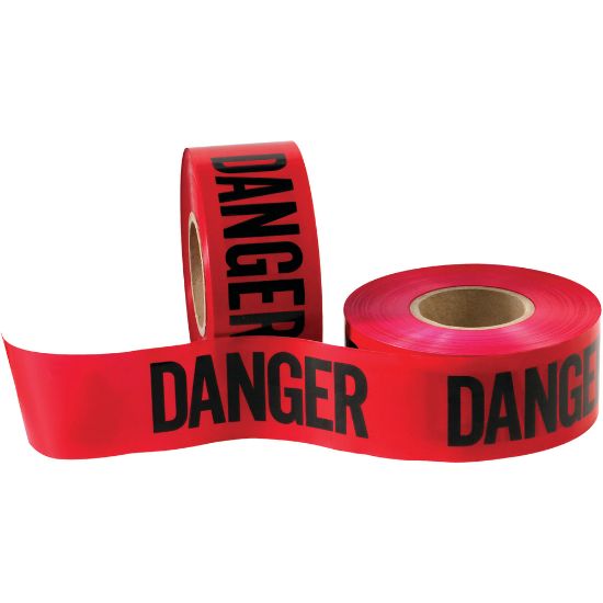 Picture of B O X Packaging Barricade Tape, Danger, 3in Core, 3in x 333 Yd., Black/Red, Case Of 4