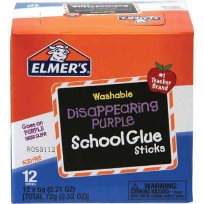 Picture of Elmers Washable Disappearing Purple School Glue Sticks, 0.21 Oz., Pack Of 12