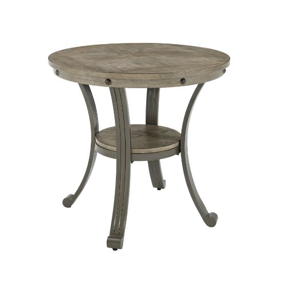 Picture of Powell Vinessa Side Table, 23inH x 24inW x 24inD, Pewter/Gray