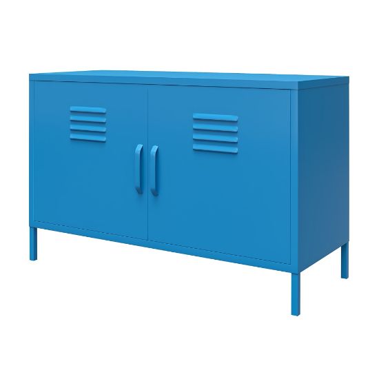 Picture of Ameriwood Home Cache 2-Door Metal Locker Accent Cabinet, 25-1/4inH x 39-3/8inW x 15-3/4inD, Blue