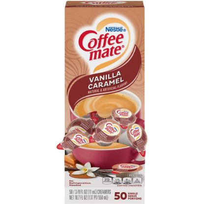 Picture of Nestle Coffee-mate Liquid Creamer, Vanilla Caramel Flavor, 0.38 Oz Single Serve x 50