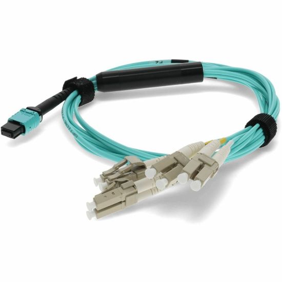 Picture of AddOn - Patch cable - LC/UPC multi-mode (M) to MPO/UPC multi-mode (F) - 7 m - fiber optic - 50 / 125 micron - OM4 - halogen-free - aqua