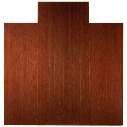 Picture of Anji Mountain Bamboo Deluxe Roll-Up Chair Mat, 55in x 57in, 8 mm"-Thick, Dark Cherry