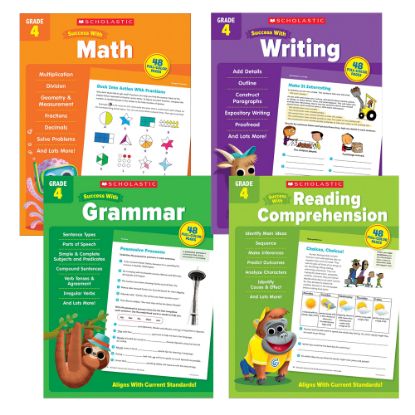 Picture of Scholastic Teacher Resources Grade Success Workbooks, 4th Grade, Set Of 4 Books