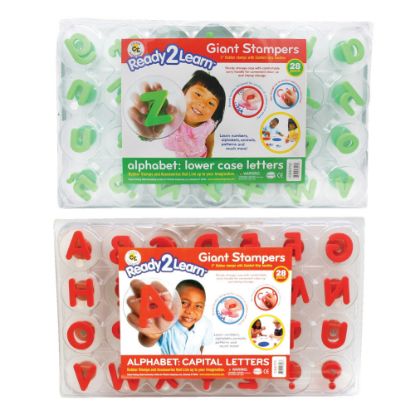 Picture of Ready 2 Learn Alphabet Letters Giant Stamps, Lowercase/Uppercase, 3in, Green/Red, Pack Of 56