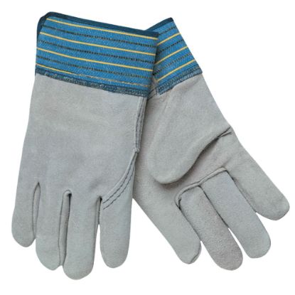 Picture of Memphis Glove Select Split Cow Leather Work Gloves, X-Large, Blue/Gray, Pack Of 12 Gloves