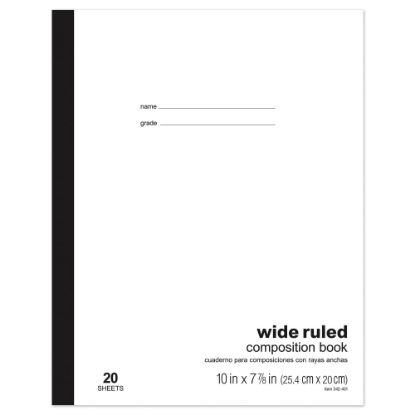 Picture of Office Depot Brand Schoolmate Composition Book, 7-7/8in x 10in, Wide Ruled, 20 Sheets