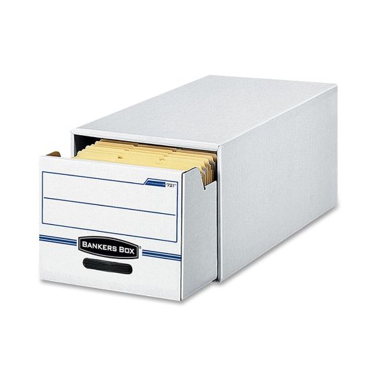 Picture of Bankers Box Stor/Drawer File, Letter Size, 11 1/2in x 14in x 25 1/2in, White/Blue, Pack Of 6