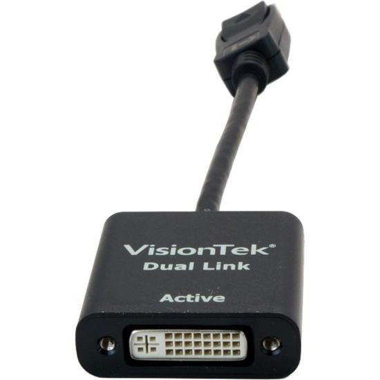 Picture of VisionTek DisplayPort to DL DVI-D Active Adapter (M/F) - 7in DisplayPort/DVI Video Cable for Video Device, MacBook, Mac Pro, MacBook Air, Monitor - First End: 1 x DisplayPort Digital Audio/Video - Male