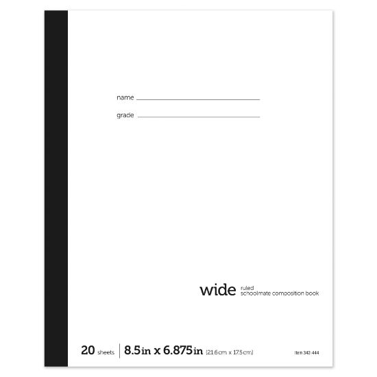 Picture of Office Depot Brand Schoolmate Composition Book, 6-7/8in x 8-1/2in, Wide Ruled, 20 Sheets