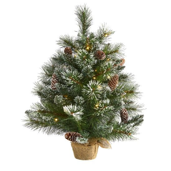 Picture of Nearly Natural Frosted Pine Artificial Christmas Tree, 2'