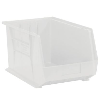 Picture of Partners Brand Plastic Stack & Hang Bin Boxes, Medium Size, 10 3/4in x 8 1/4in x 7in, Clear, Pack Of 6