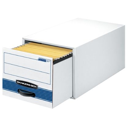 Picture of Bankers Box Stor/Drawer Steel Plus Drawer File, Letter Size, 23 1/4in x 12 1/2in x 10 3/8in, 60% Recycled, White/Blue, Pack Of 6