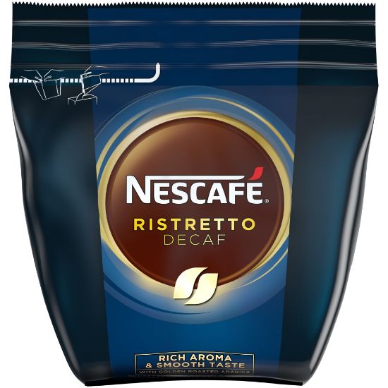 Picture of NESCAFE Ristretto Decaffeinated Coffee, Arabica and Robusta Decaf Blend, 8.82 Oz Bag, Box of 4 Bags