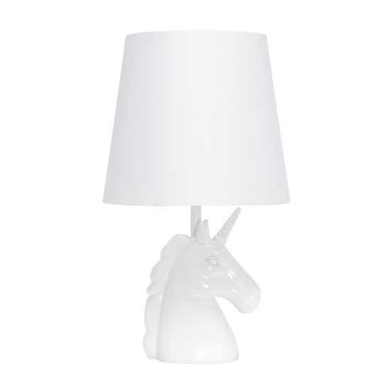 Picture of Simple Designs Sparkling Unicorn Table Lamp, 16inH, White/Iridescent