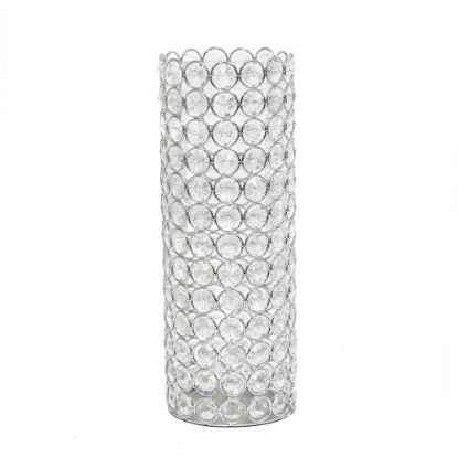 Picture of Elegant Designs Ellipse Crystal Decorative Vase, 11-1/4inH x 4inW x 4inD, Chrome