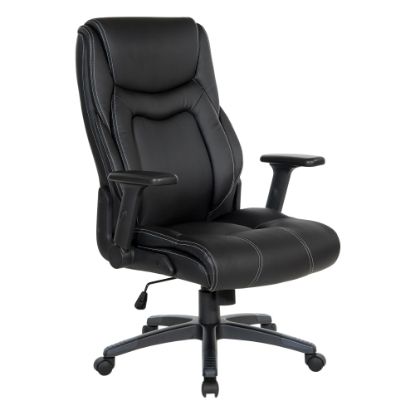 Picture of Office Star Ergonomic Leather High-Back Executive Office Chair, Black/White