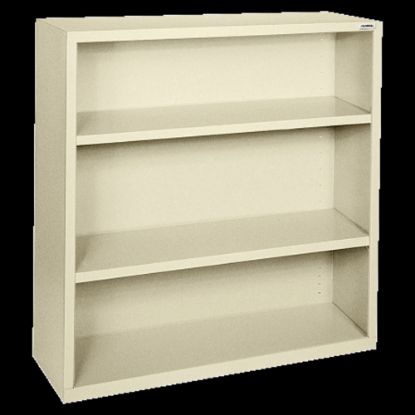 Picture of Lorell Fortress Series Steel Modular Shelving Bookcase, 3-Shelf, 42inH x 34-1/2inW x 13inD, Putty