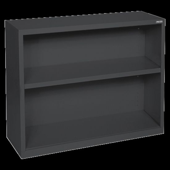 Picture of Lorell Fortress Series Steel Modular Shelving Bookcase, 2-Shelf, 30inH x 34-1/2inW x 13inD, Black