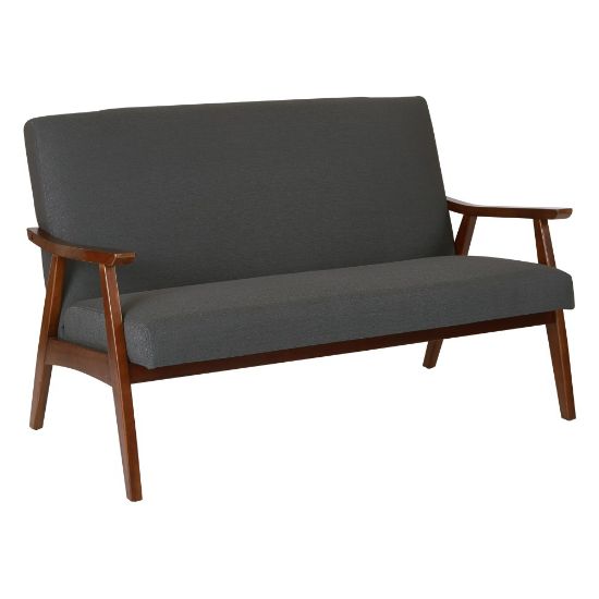 Picture of Ave Six Work Smart Davis Loveseat, Klein Charcoal/Medium Espresso