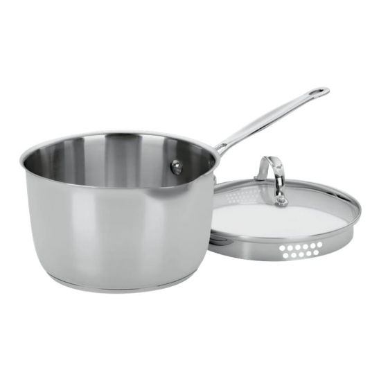 Picture of Cuisinart Chef's Classic Cook And Pour Saucepan With Cover, 3-Quart, Silver