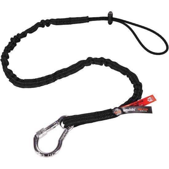 Picture of Ergodyne Squids 3100 10-Lb Single-Carabiner Tool Lanyard, 35in, Black