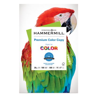 Picture of Hammermill Color Multi-Use Printer & Copy Paper, White, Ledger (11in x 17in), 500 Sheets Per Ream, 28 Lb, 92 Brightness