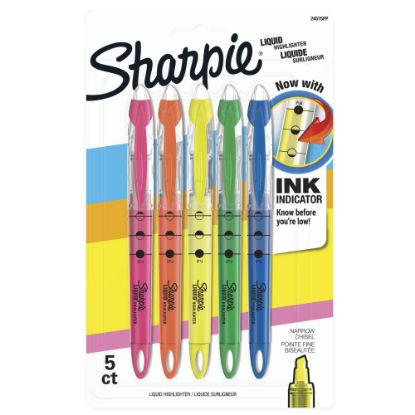 Picture of Sharpie Liquid Highlighter, Chisel Tip Highlighters, Assorted Colors, 5 Count