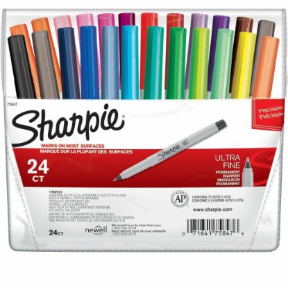 Picture of Sharpie Precision Point Permanent Markers, Ultra-Fine Point, Assorted Colors, Set Of 24