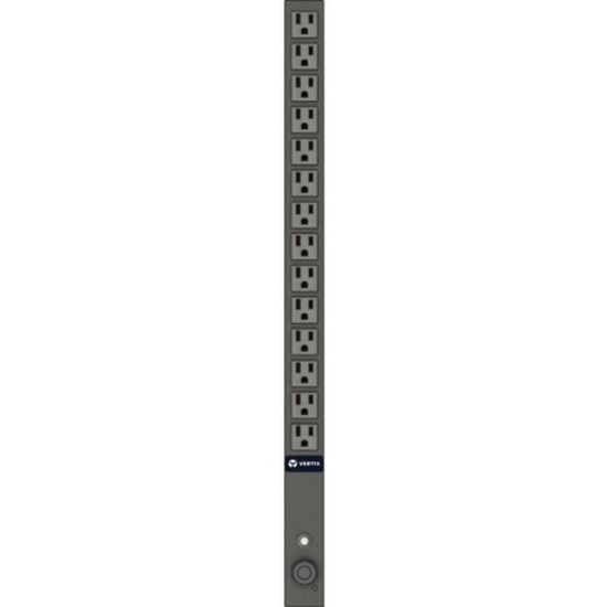 Picture of Vertiv Geist Rack PDU, Basic, Vertical, 15A, 120V, (14)5-15R - Basic - 14 x NEMA 5-15R - 120 V - Vertical - Rack Mount - Rack-mountable