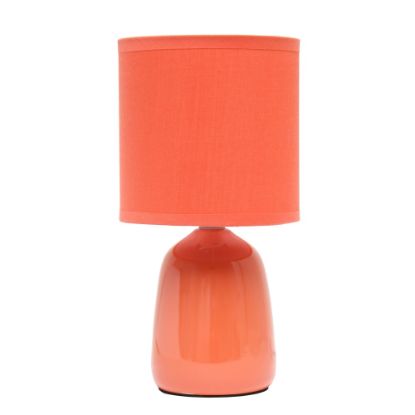 Picture of Simple Designs Thimble Base Table Lamp, 10-1/16inH, Orange/Orange