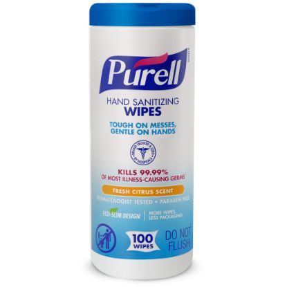 Picture of Purell Sanitizing Wipes, Fresh Citrus Scent, Pack of 100 Wipes