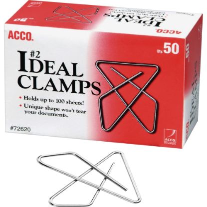 Picture of ACCO Ideal Paper Butterfly Clamp, #2 Size (Small), Box Of 50