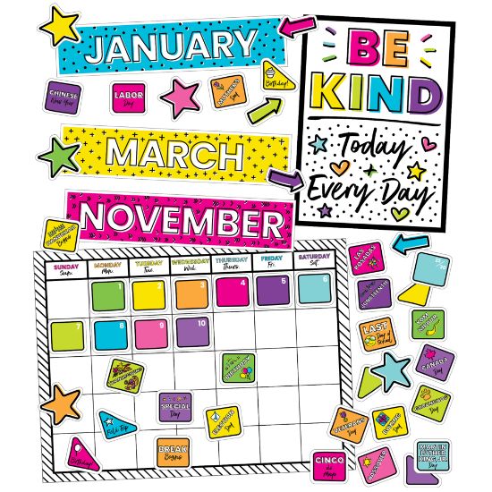 Picture of Carson-Dellosa Education Kind Vibes Calendar 129-Piece Bulletin Board Set