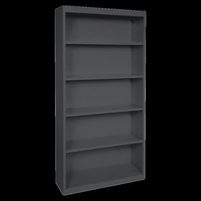 Picture of Lorell Fortress Series Steel Modular Shelving Bookcase, 5-Shelf, 72inH x 34-1/2inW x 13inD, Black