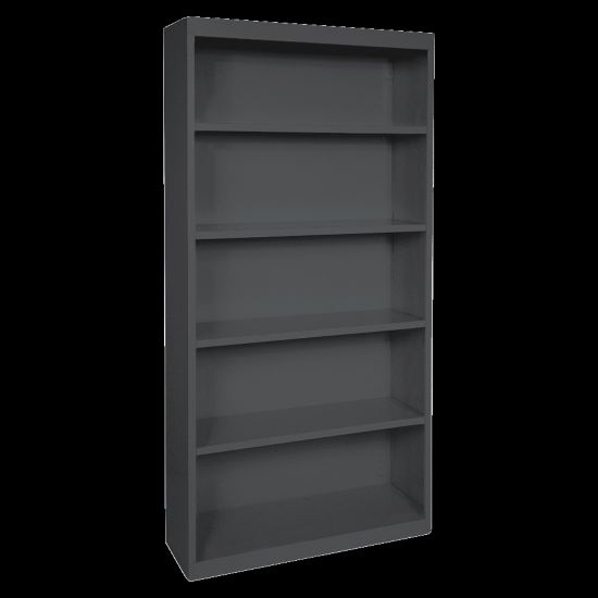 Picture of Lorell Fortress Series Steel Modular Shelving Bookcase, 5-Shelf, 72inH x 34-1/2inW x 13inD, Black