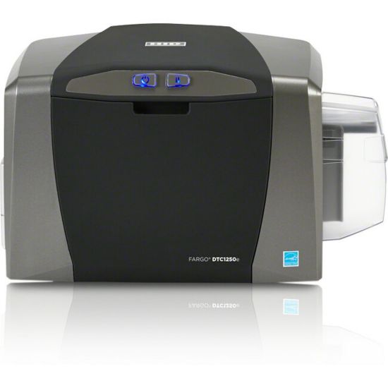 Picture of Fargo DTC1250e Desktop Dye Sublimation/Thermal Transfer Printer - Color - Card Print - Ethernet - USB - 6 Second Mono - 16 Second Color - 300 dpi - 2.13in , 2.06in , 2.11in , 2.04in Width x 3.38in , 3.31in , 3.36in , 3.30in Length - For PC