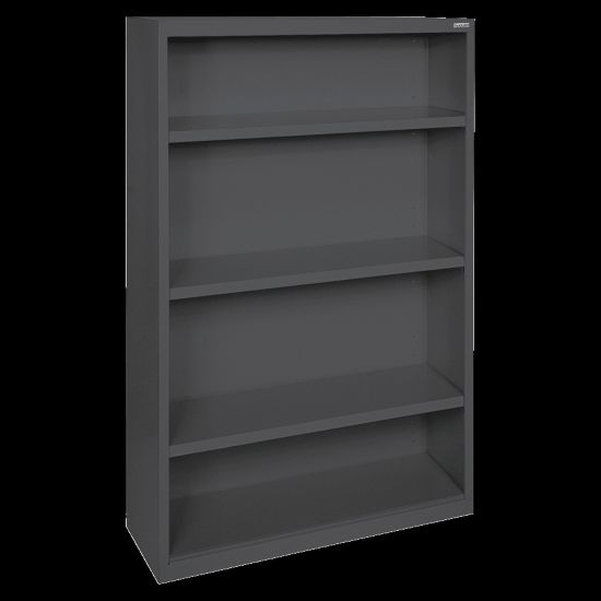 Picture of Lorell Fortress Series Steel Modular Shelving Bookcase, 4-Shelf, 60inH x 34-1/2inW x 13inD, Black