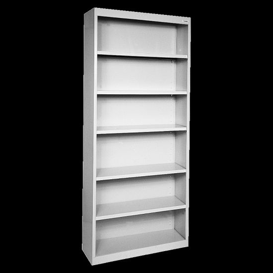 Picture of Lorell Fortress Series Steel Modular Shelving Bookcase, 6-Shelf, 82inH x 34-1/2inW x 13inD, Light Gray