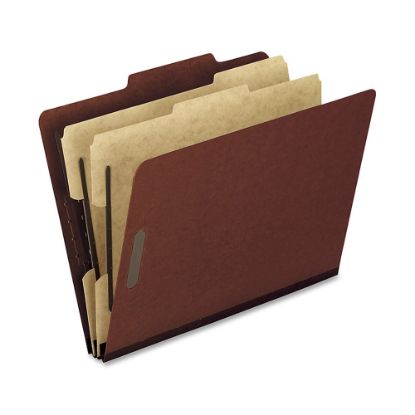 Picture of Oxford Pressboard Classification Folders, Letter Size, 2in Expansion, 2 Dividers, Red, Box Of 10