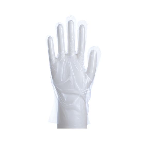 Picture of Daxwell Embossed Cast Polyethylene Gloves, Medium, Clear, 100 Gloves Per Box