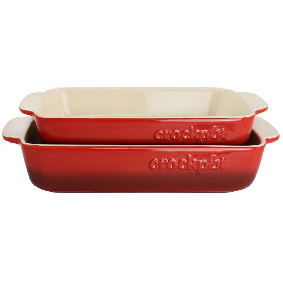 Picture of Crock-Pot Artisan 2-Piece Stoneware Bake Pans, Gradient Red