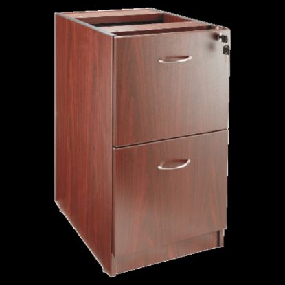 Picture of Lorell Essentials 16inW Vertical 2-Drawer Fixed Pedestal File Cabinet For Computer Desk, Mahogany